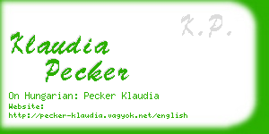 klaudia pecker business card